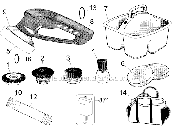 Page A Diagram and Parts List for S400 Type 1 Black and Decker Power Scrubber